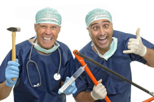 Doctors performing my surgery