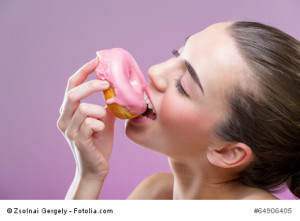 Donut eating woman