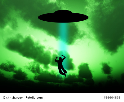 person getting abducted by UFO